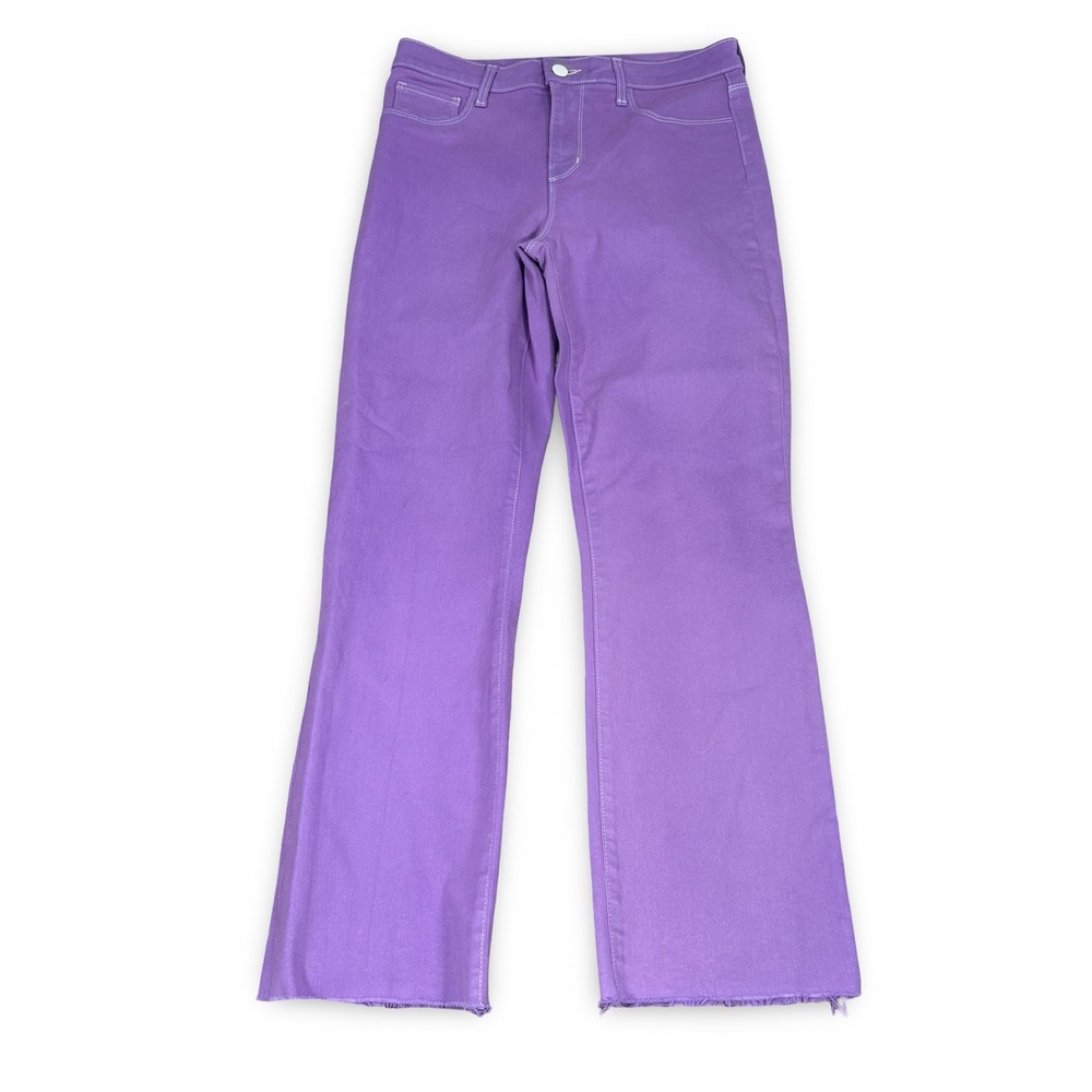 L'AGENCE‎ Kendra High Rise Cropped Flare Jeans Orchid Purple Coated Size 27